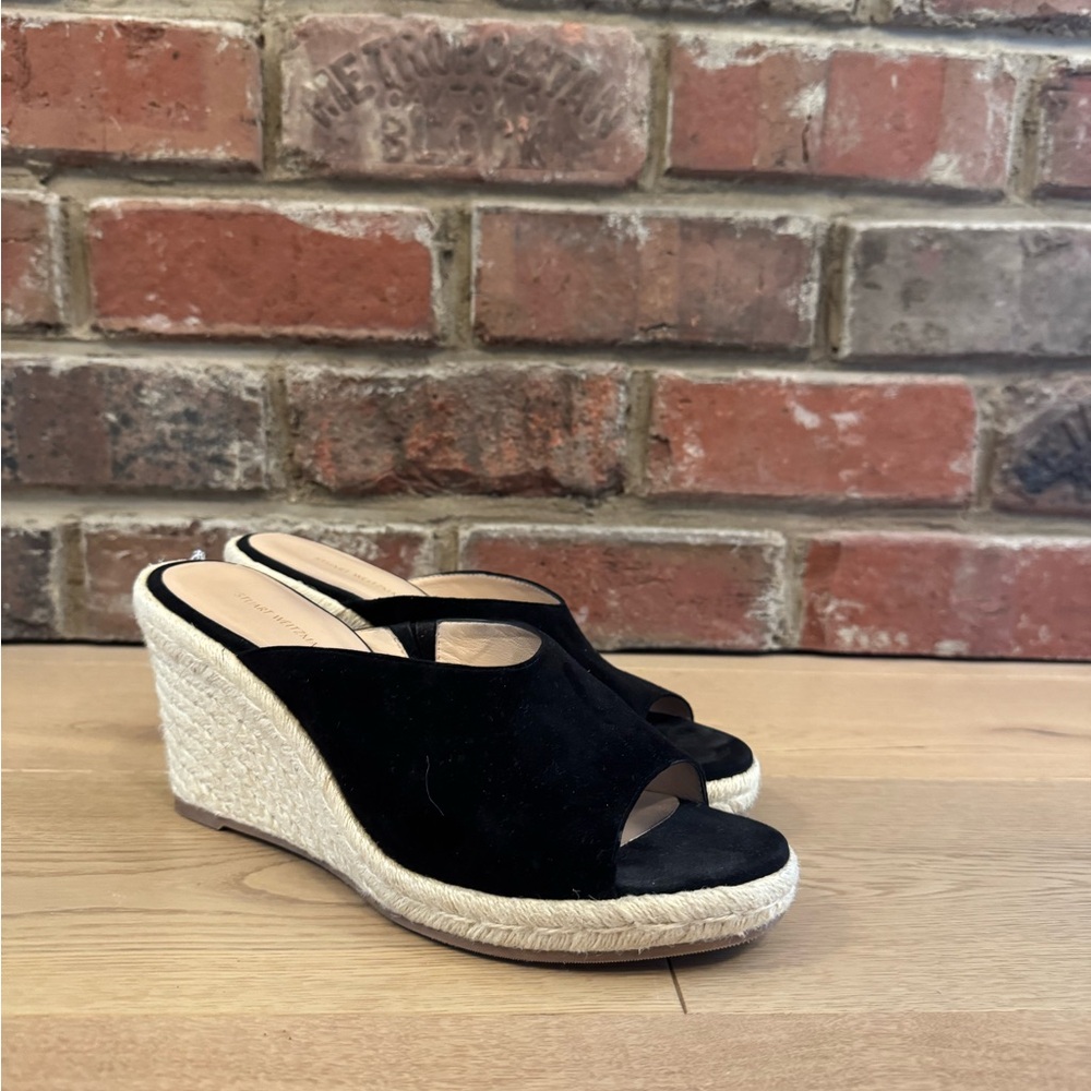 Stuart Weitzman Black Suede Wedge Espadrilles *Worn Once